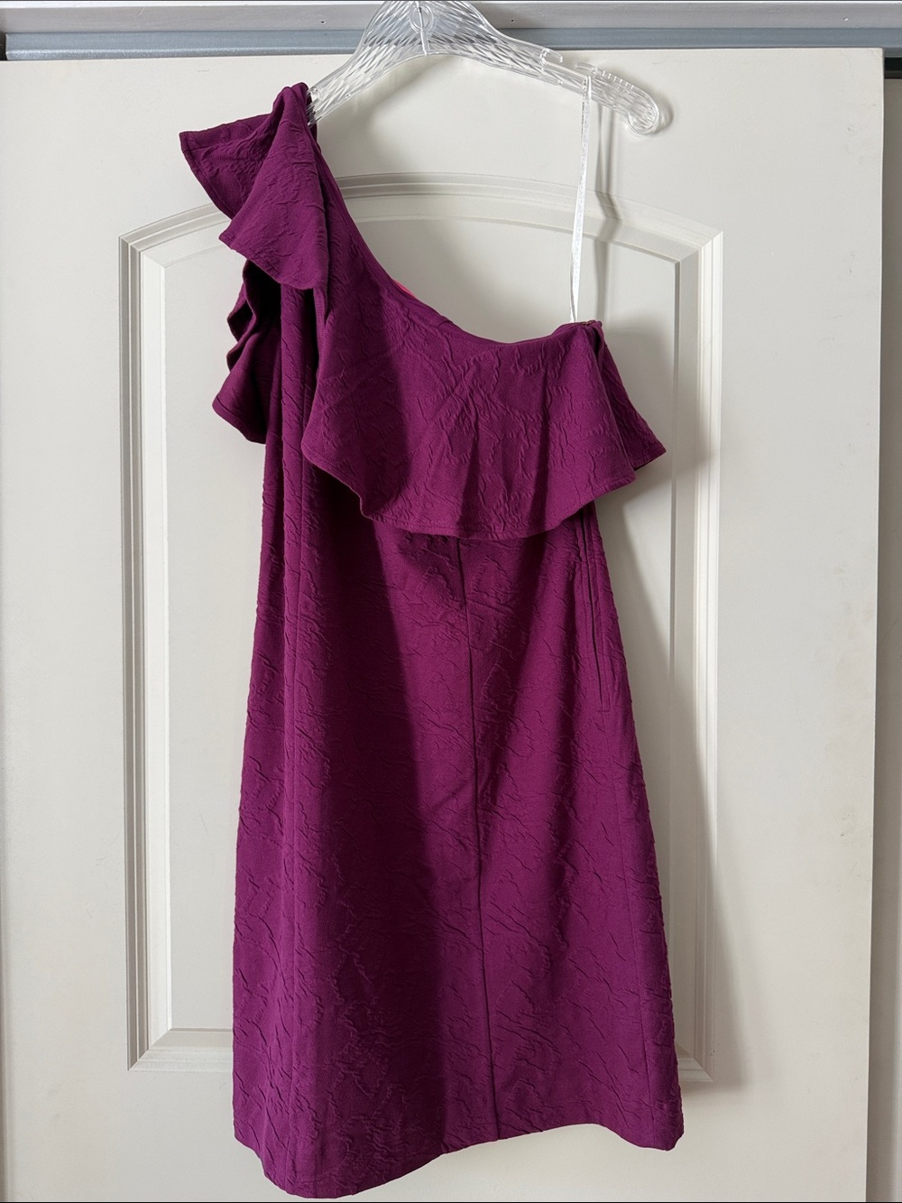 Lilly Pulitzer One-Shoulder Ruffle Dress in Plum Size 14